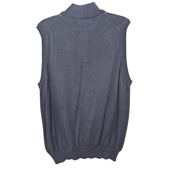 Chaps Golf Sweater Vest Quarter-Zip Sleeveless Knit Pullover Men’s Medium - Picture 2 of 13